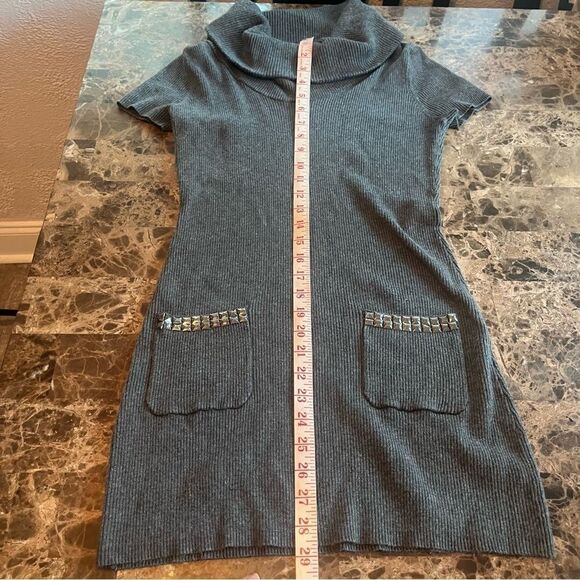 INC International Concepts Women Gray Cowl Neck Sweater Dress L - Picture 4 of 8